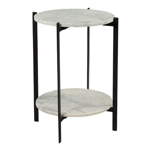 AllModern Blanche Marble Top End Table with Storage & Reviews Wayfair